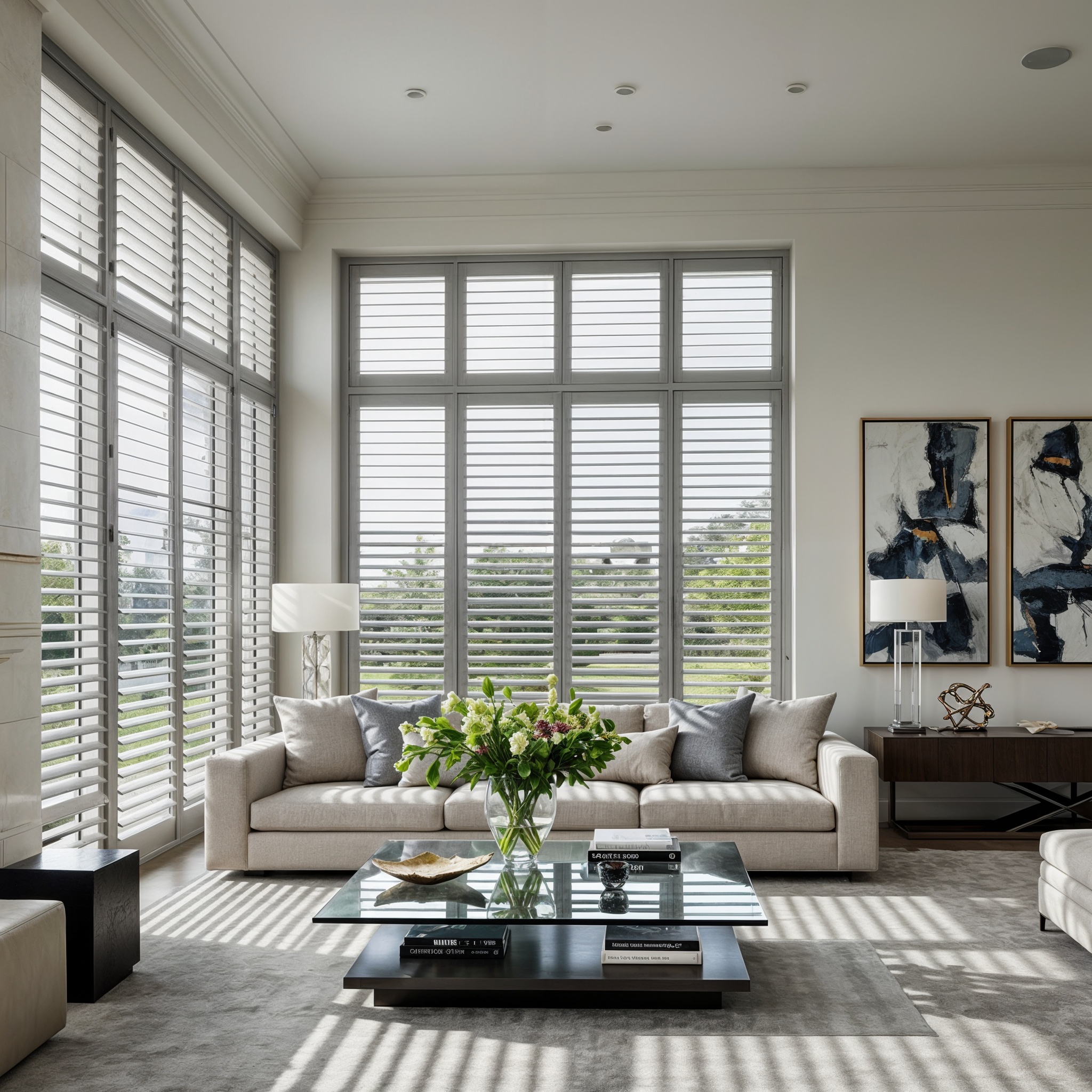 grey newport livingroom shutters